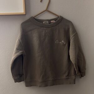 Zara NWT embroidered crewneck sweatshirt - size 3 boys “Crew” with dinosaur